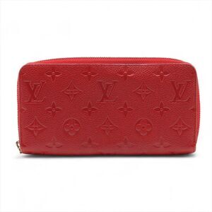 Louis Vuitton Zippy Empreinte Leather Wallet Red